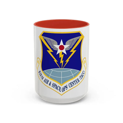 618 Air Operations Center AMC (U.S. Air Force) Accent Coffee Mug 15oz Red - Go Mug Yourself
