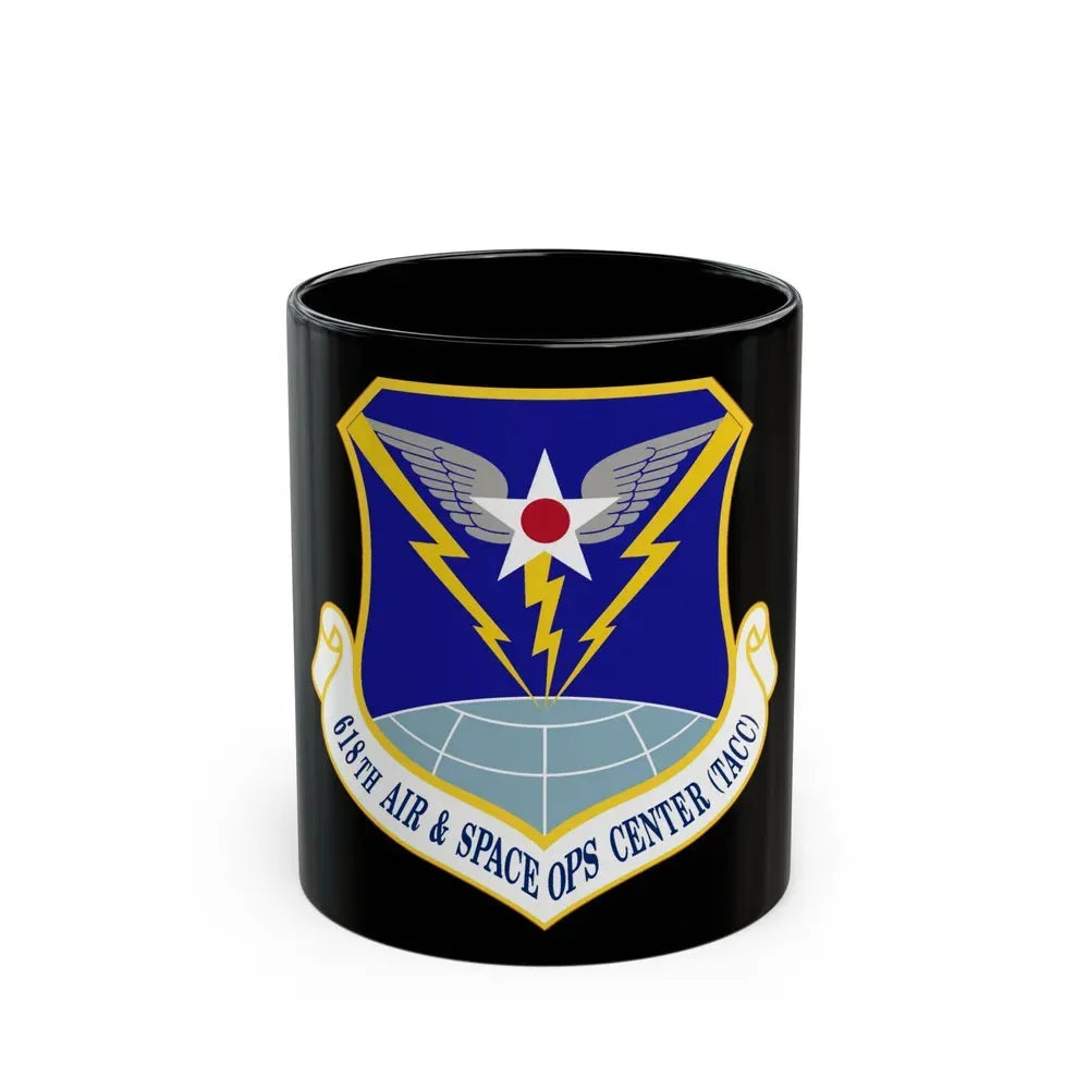 618 Air Operations Center AMC (U.S. Air Force) Black Coffee Mug 11oz - Go Mug Yourself