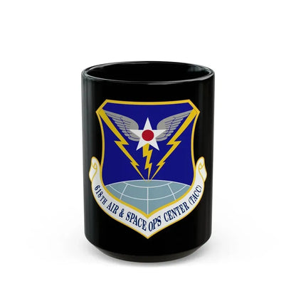 618 Air Operations Center AMC (U.S. Air Force) Black Coffee Mug 15oz - Go Mug Yourself