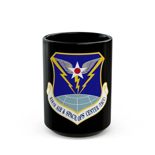 618 Air Operations Center AMC (U.S. Air Force) Black Coffee Mug 15oz - Go Mug Yourself
