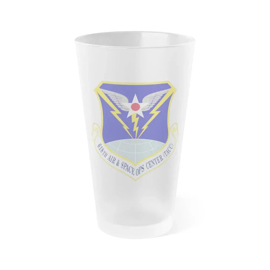 618 Air Operations Center AMC (U.S. Air Force) Frosted Pint Glass 16oz Default Title - Go Mug Yourself
