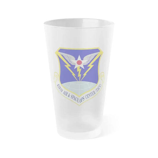 618 Air Operations Center AMC (U.S. Air Force) Frosted Pint Glass 16oz Default Title - Go Mug Yourself