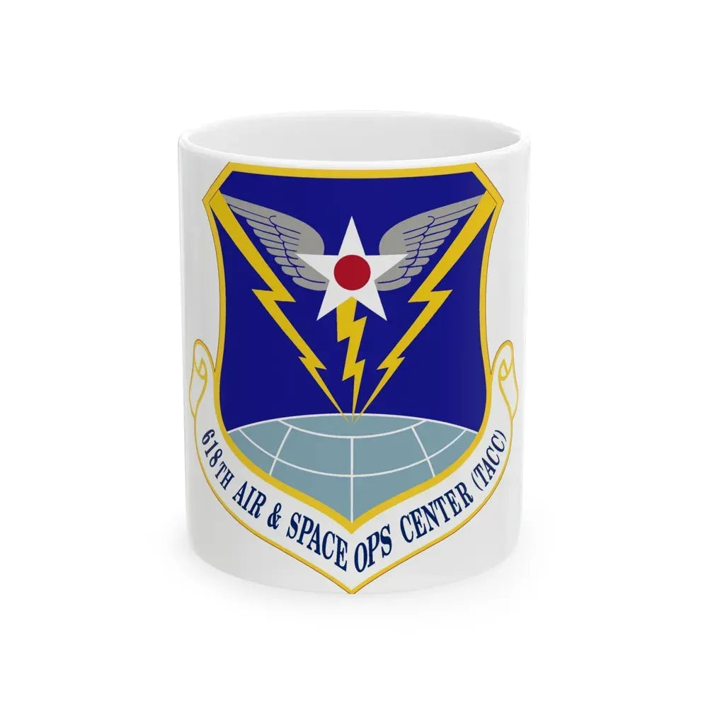 618 Air Operations Center AMC (U.S. Air Force) White Coffee Mug 11oz - Go Mug Yourself