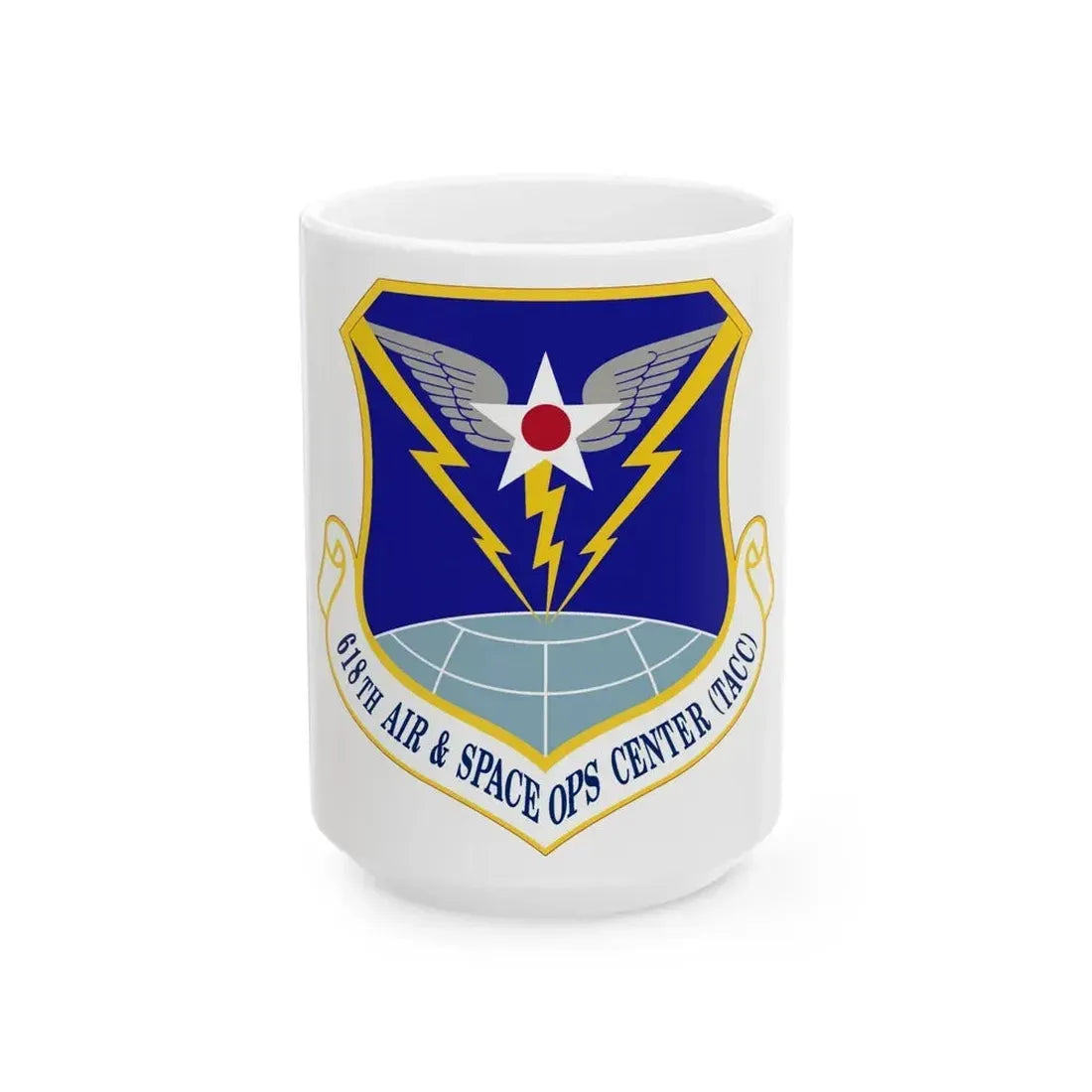 618 Air Operations Center AMC (U.S. Air Force) White Coffee Mug 15oz - Go Mug Yourself
