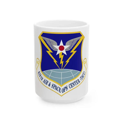618 Air Operations Center AMC (U.S. Air Force) White Coffee Mug 15oz - Go Mug Yourself