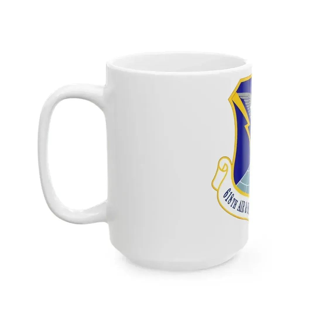618 Air Operations Center AMC (U.S. Air Force) White Coffee Mug - Go Mug Yourself