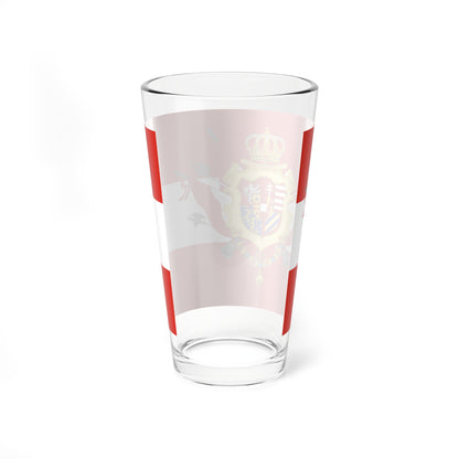 Flag of the Grand Duchy of Tuscany with Great Coat of arms (Italy) Pint Glass 16oz