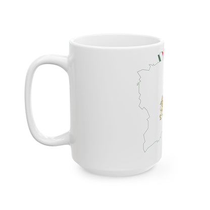 Flag-map of Budapest (Hungary) White Coffee Mug
