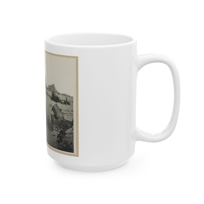 Two Trench Mortars Behind Sandbagged Barricade (U.S. Civil War) White Coffee Mug
