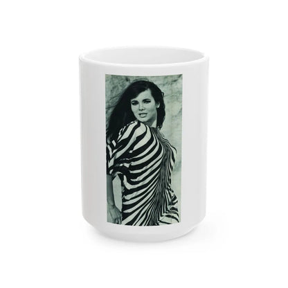 Gila Golan #168 - Tempo Italian Mag. 1967 - 1 Page 2 B&W Photos but cropped to 1 1 (Vintage Female Icon) White Coffee Mug-15oz-Go Mug Yourself