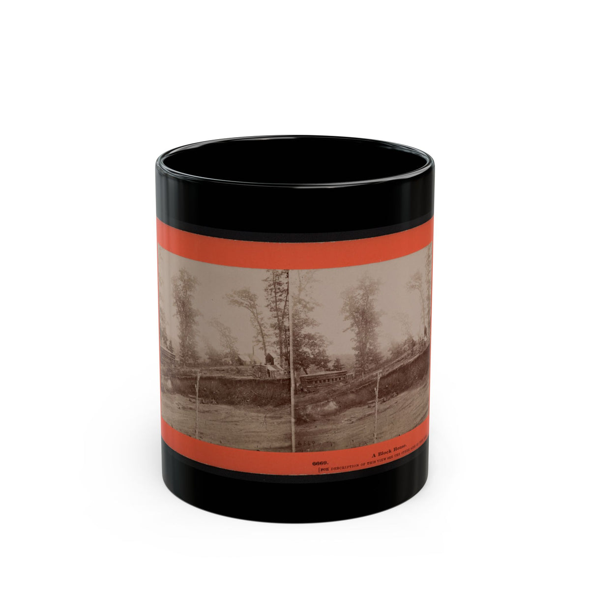 A Block House 001 (U.S. Civil War) Black Coffee Mug