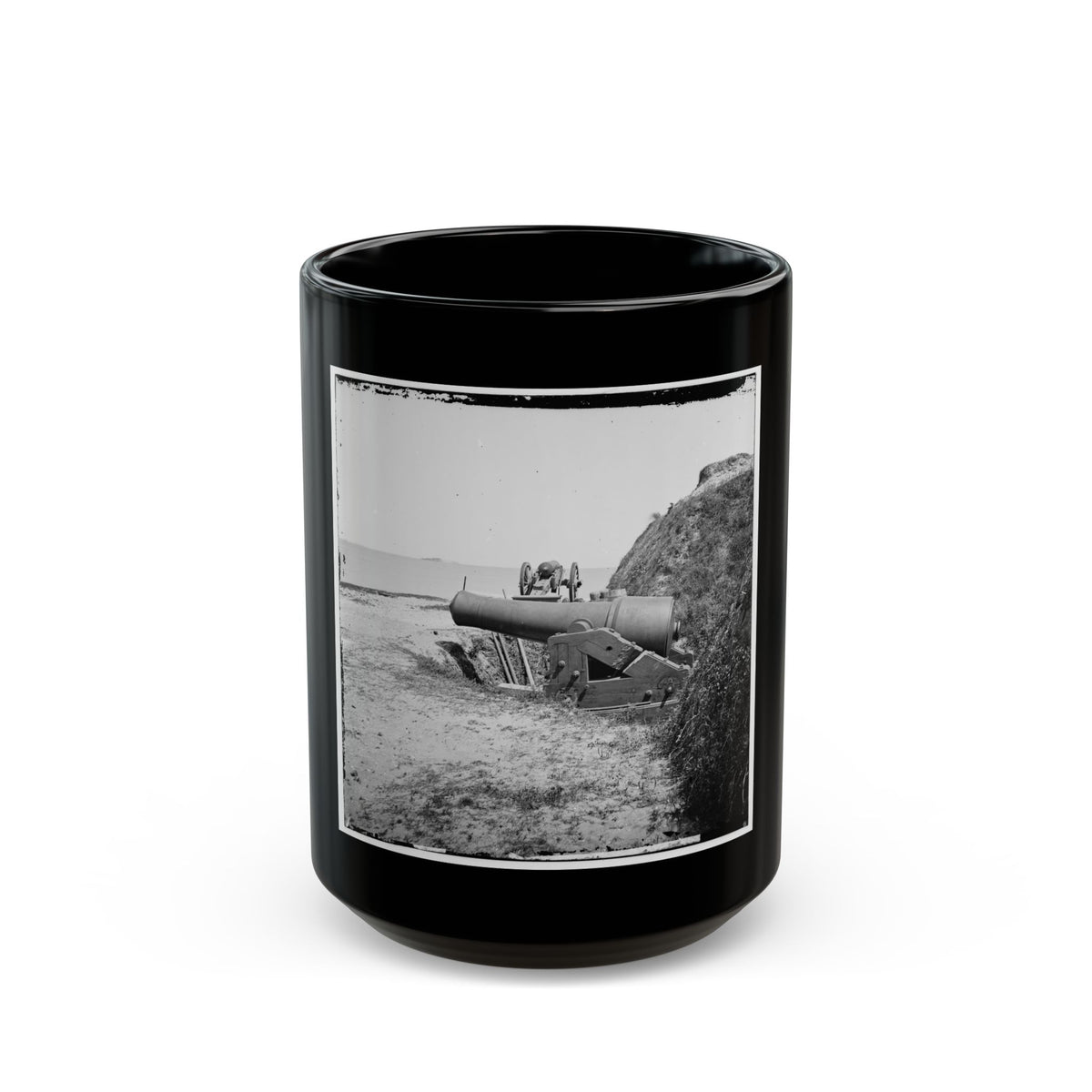 Charleston, S.C. Guns Of Fort Johnson; Fort Sumter In Distance (U.S. Civil War) Black Coffee Mug