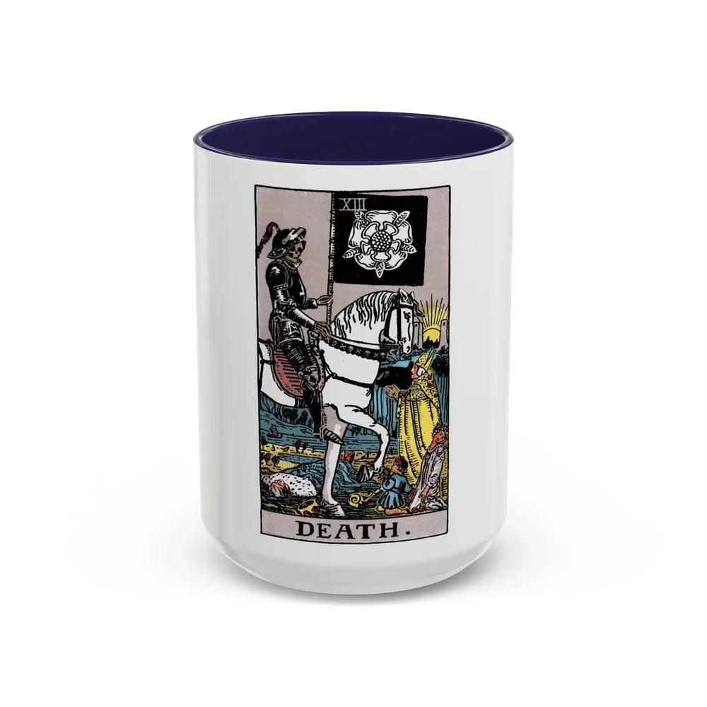 Death (Tarot Card) Accent Coffee Mug-15oz-Navy-Go Mug Yourself