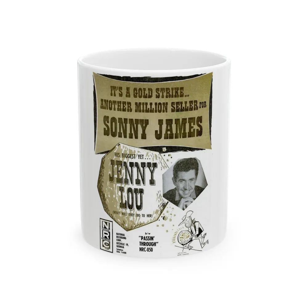 Sonny James 1960 (Music Poster) White Coffee Mug-11oz-Go Mug Yourself