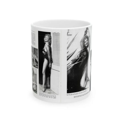 Greta Thyssen #127 - 2 Pages 5 B&W Photos from Modern Man Mag. April '57 (Vintage Female Icon) White Coffee Mug-11oz-Go Mug Yourself