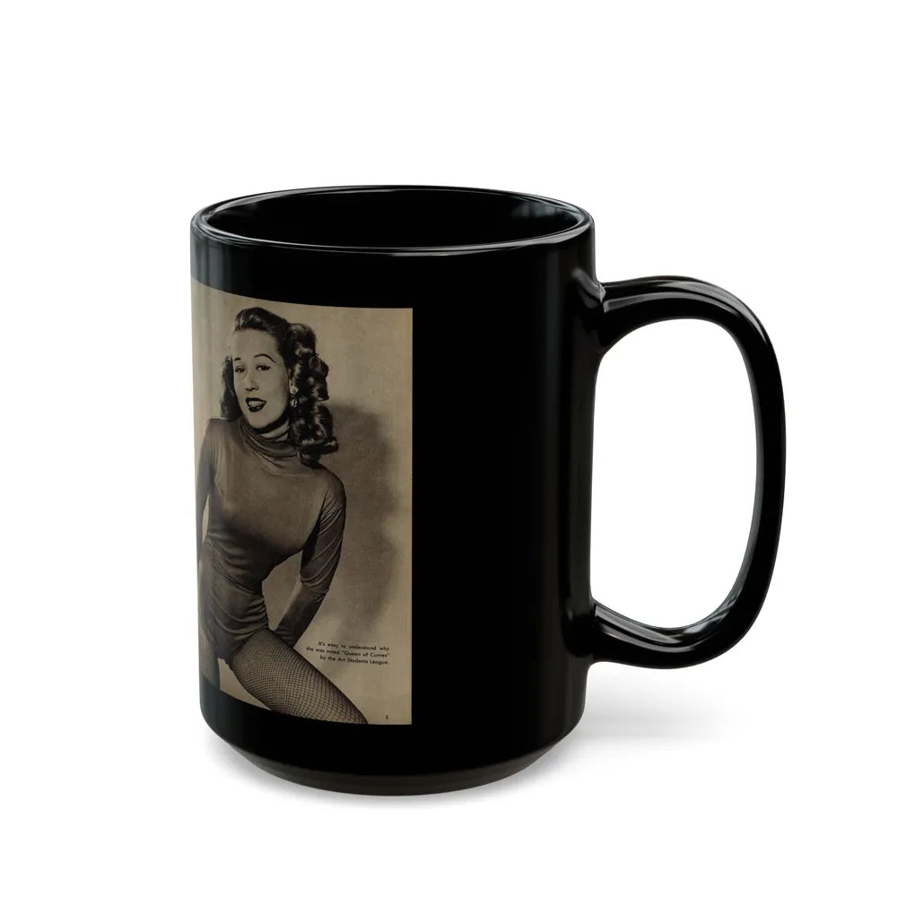 Penny Duncan #45 - [Pages 4 & 5] Pages 1 & 2 of 2 with, Penny+2 B&W Photos, Captions & Short Snippet from GALA Mag. Sept. '52 (Vintage Female Icon) Black Coffee Mug-Go Mug Yourself