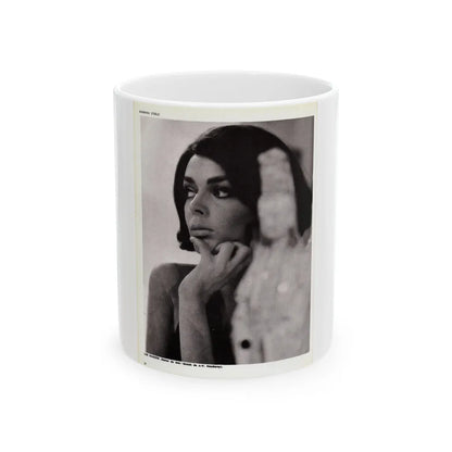 Barbara Steele #70 (Vintage Female Icon) White Coffee Mug-11oz-Go Mug Yourself