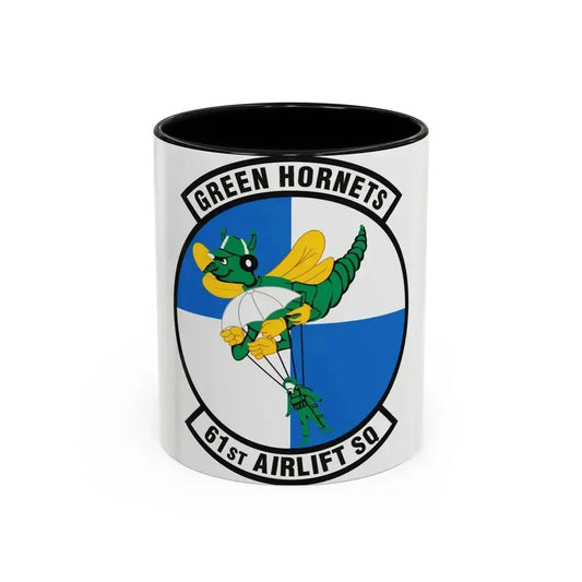 61st Airlift Squadron (U.S. Air Force) Accent Coffee Mug 11oz Black - Go Mug Yourself
