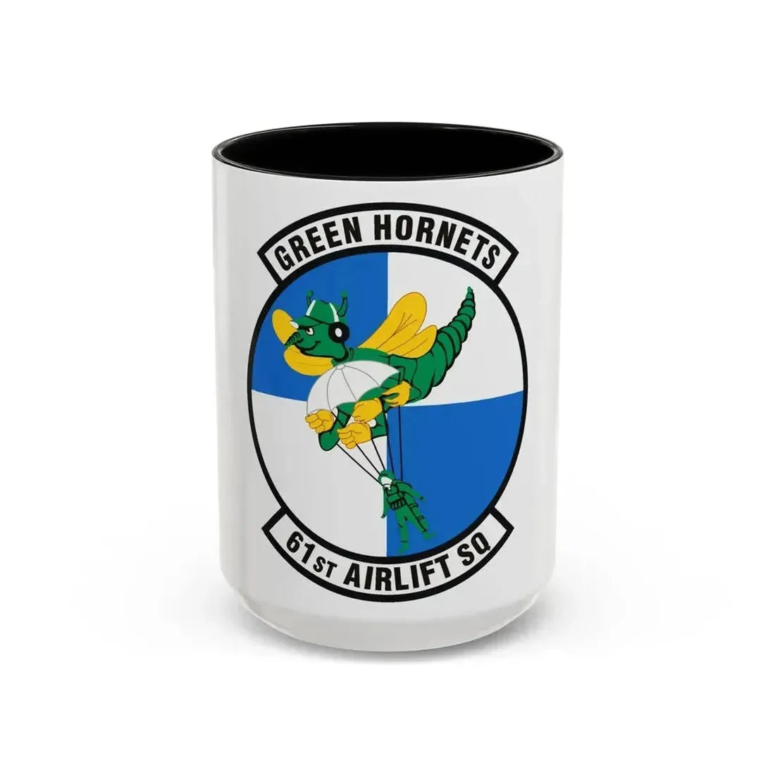 61st Airlift Squadron (U.S. Air Force) Accent Coffee Mug 15oz Black - Go Mug Yourself