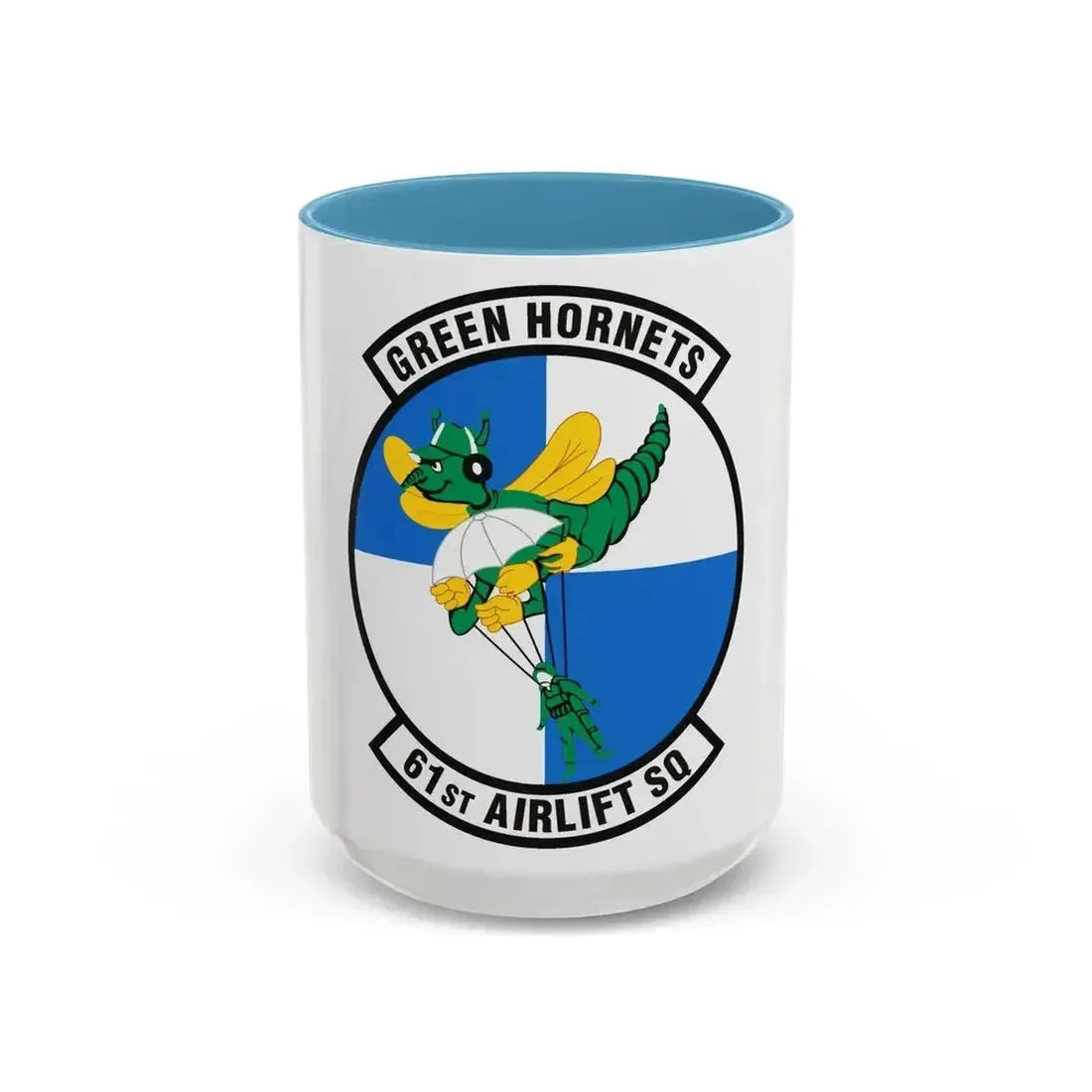61st Airlift Squadron (U.S. Air Force) Accent Coffee Mug 15oz Light Blue - Go Mug Yourself