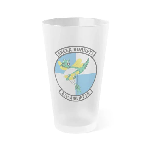 61st Airlift Squadron (U.S. Air Force) Frosted Pint Glass 16oz Default Title - Go Mug Yourself