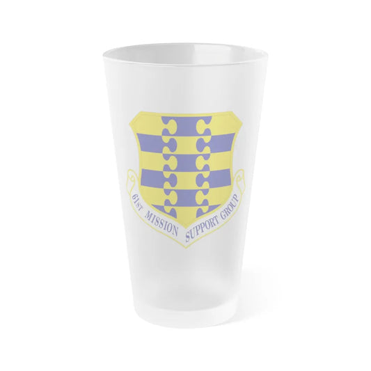 61st Mission Support Group (U.S. Air Force) Frosted Pint Glass 16oz-16oz-Frosted-Go Mug Yourself