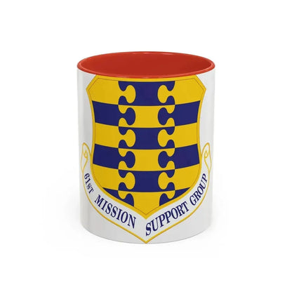 61st Mission Support Group (U.S. Air Force) Accent Coffee Mug 11oz Red - Go Mug Yourself