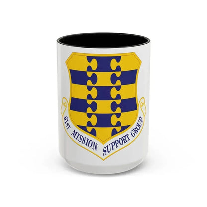 61st Mission Support Group (U.S. Air Force) Accent Coffee Mug 15oz Black - Go Mug Yourself