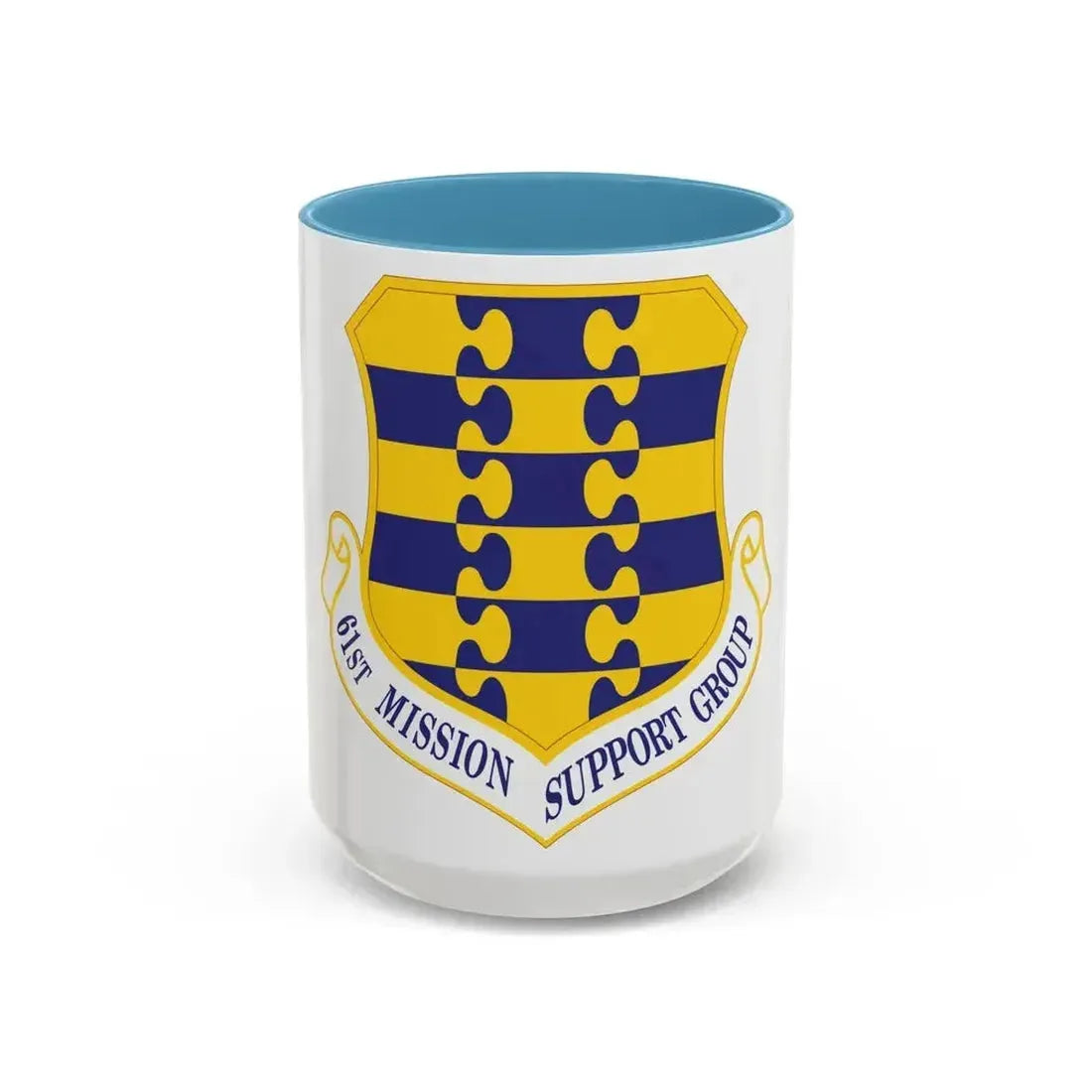 61st Mission Support Group (U.S. Air Force) Accent Coffee Mug 15oz Light Blue - Go Mug Yourself