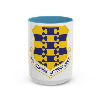 61st Mission Support Group (U.S. Air Force) Accent Coffee Mug 15oz Light Blue - Go Mug Yourself