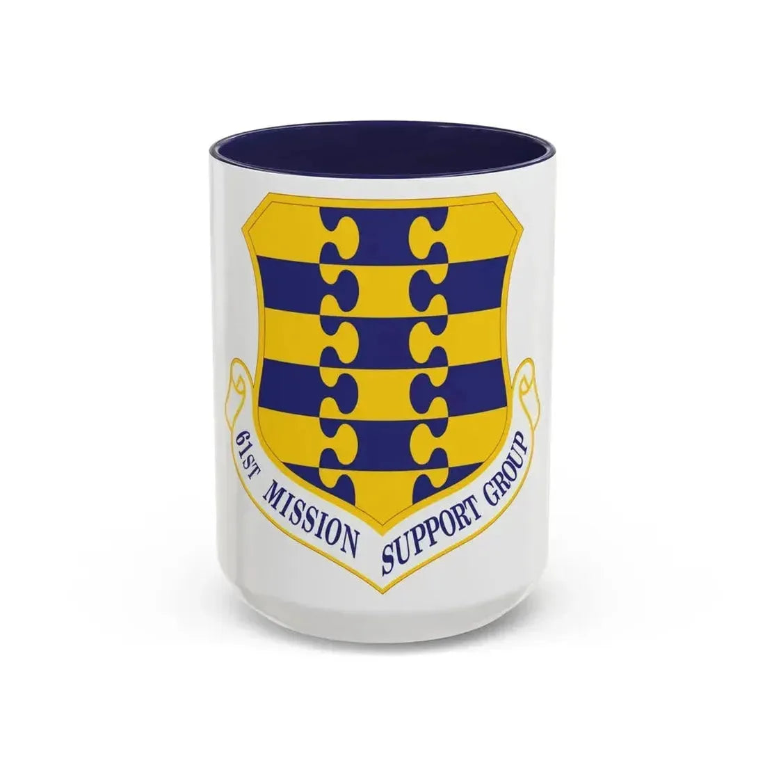 61st Mission Support Group (U.S. Air Force) Accent Coffee Mug 15oz Navy - Go Mug Yourself
