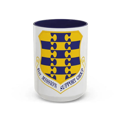 61st Mission Support Group (U.S. Air Force) Accent Coffee Mug 15oz Navy - Go Mug Yourself