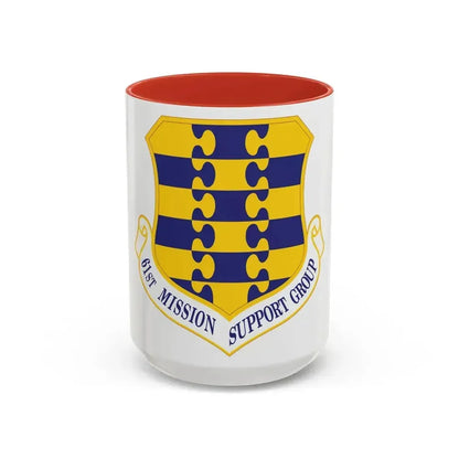 61st Mission Support Group (U.S. Air Force) Accent Coffee Mug 15oz Red - Go Mug Yourself