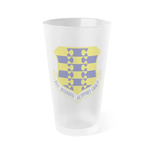 61st Mission Support Group (U.S. Air Force) Frosted Pint Glass 16oz 16oz Frosted - Go Mug Yourself