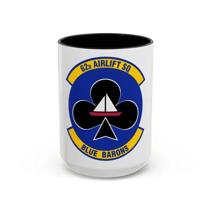 62 Airlift Squadron (U.S. Air Force) Accent Coffee Mug 15oz Black - Go Mug Yourself