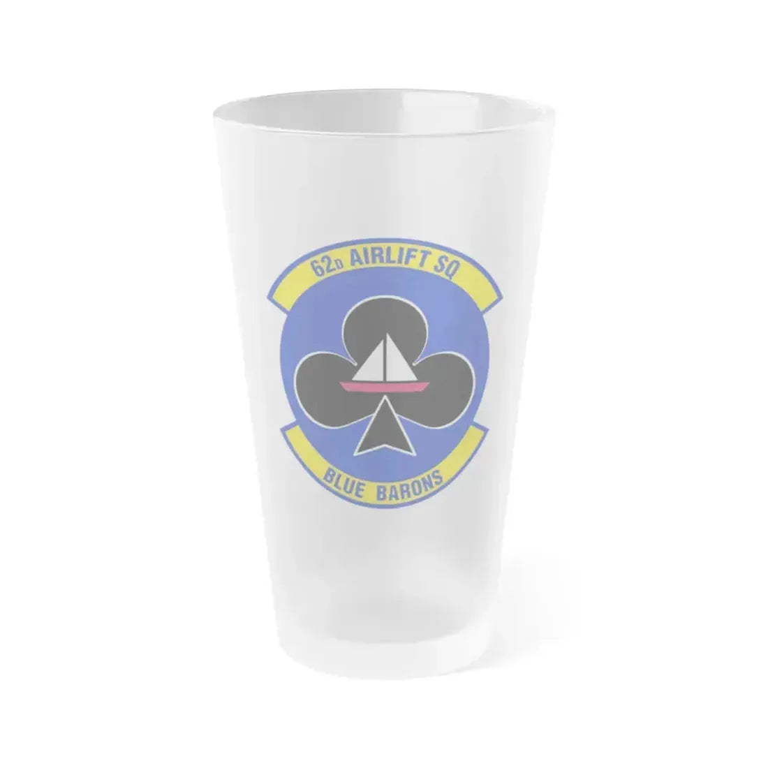 62 Airlift Squadron (U.S. Air Force) Frosted Pint Glass 16oz 16oz Frosted - Go Mug Yourself