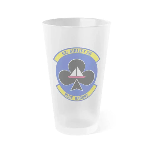62 Airlift Squadron (U.S. Air Force) Frosted Pint Glass 16oz 16oz Frosted - Go Mug Yourself