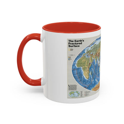World Map - Tectonic Plates (1999) (Map) Accent Coffee Mug
