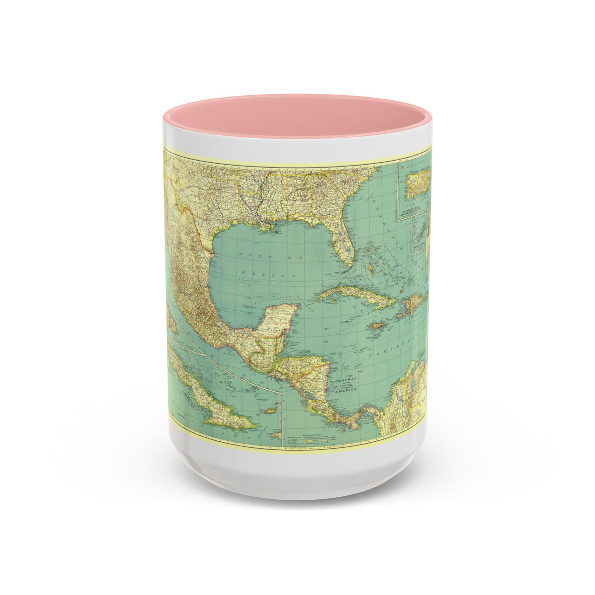 Central America and the West Indies (1934) (Map) Accent Coffee Mug