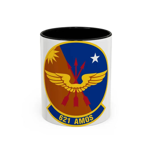621 Air Mobility Operations Squadron AMC (U.S. Air Force) Accent Coffee Mug 11oz Black - Go Mug Yourself