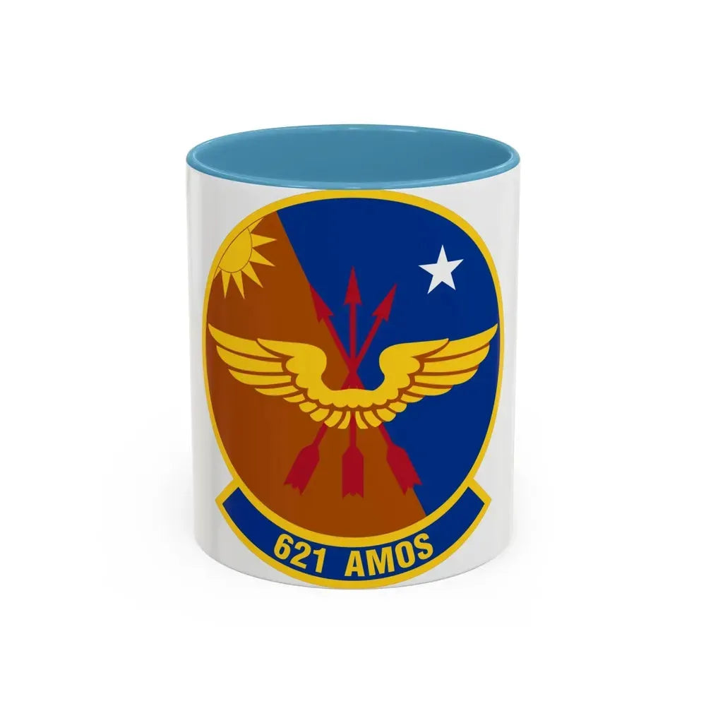 621 Air Mobility Operations Squadron AMC (U.S. Air Force) Accent Coffee Mug 11oz Light Blue - Go Mug Yourself