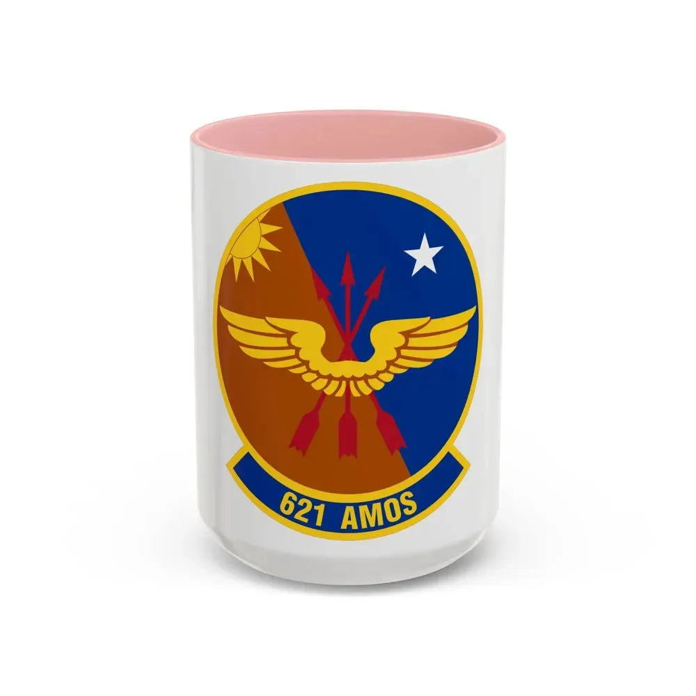 621 Air Mobility Operations Squadron AMC (U.S. Air Force) Accent Coffee Mug 15oz Pink - Go Mug Yourself