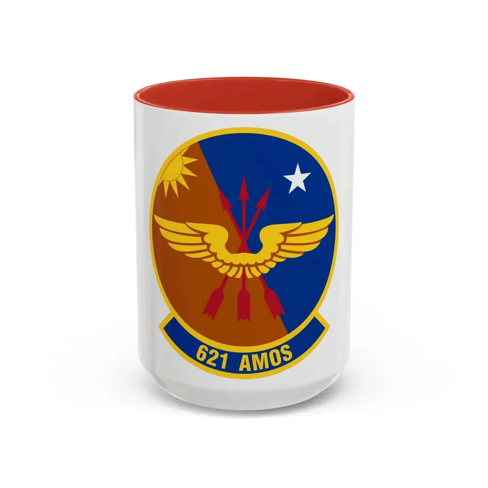 621 Air Mobility Operations Squadron AMC (U.S. Air Force) Accent Coffee Mug 15oz Red - Go Mug Yourself