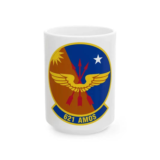 621 Air Mobility Operations Squadron AMC (U.S. Air Force) White Coffee Mug 15oz - Go Mug Yourself