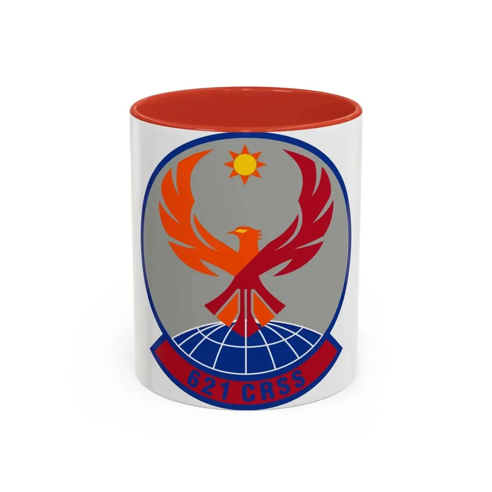 621 Contingency Response Support Sq AMC (U.S. Air Force) Accent Coffee Mug 11oz Red - Go Mug Yourself