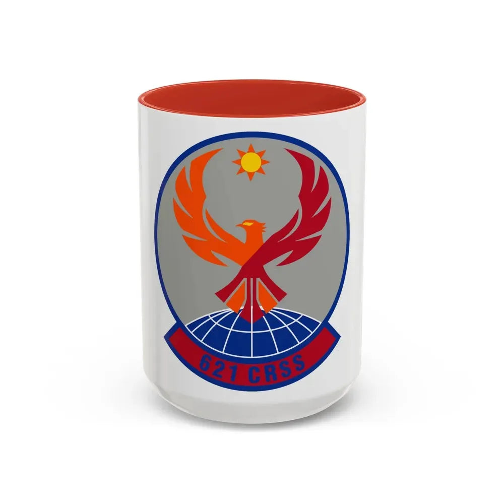 621 Contingency Response Support Sq AMC (U.S. Air Force) Accent Coffee Mug 15oz Red - Go Mug Yourself