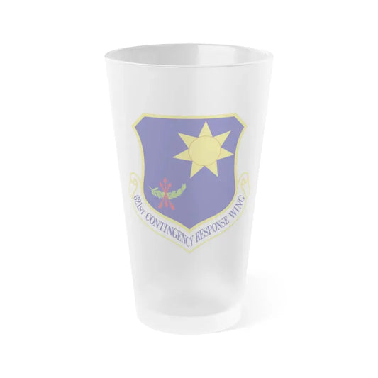 621 Contingency Response Wing AMC (U.S. Air Force) Frosted Pint Glass 16oz 16oz Frosted - Go Mug Yourself