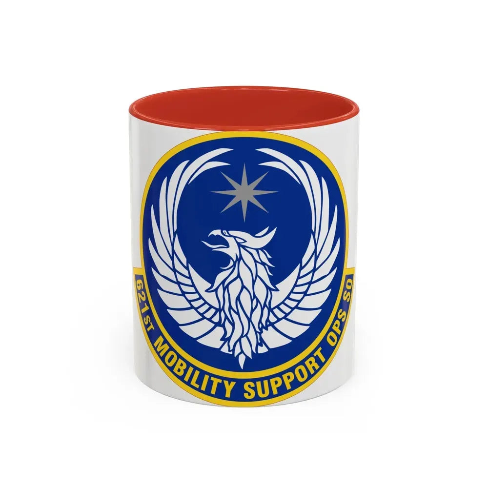 621 Mobility Support Operations Squadron AMC (U.S. Air Force) Accent Coffee Mug 11oz Red - Go Mug Yourself
