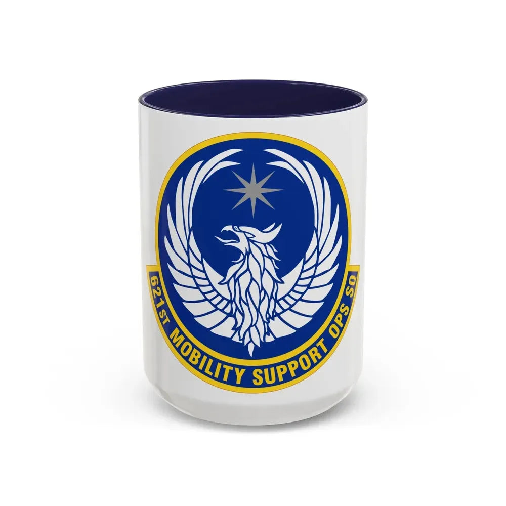 621 Mobility Support Operations Squadron AMC (U.S. Air Force) Accent Coffee Mug 15oz Navy - Go Mug Yourself