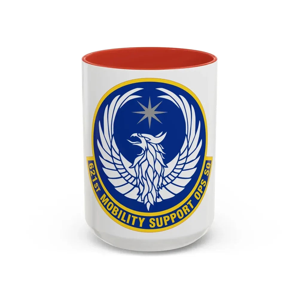 621 Mobility Support Operations Squadron AMC (U.S. Air Force) Accent Coffee Mug 15oz Red - Go Mug Yourself